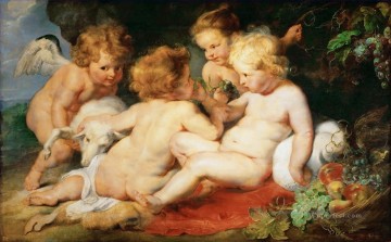  angel Art - christ and st john with angels Peter Paul Rubens